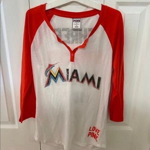 PINK Miami Marlins Baseball Shirt